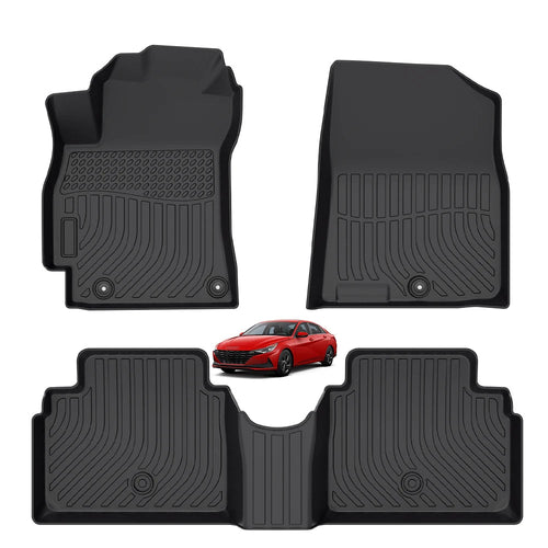 Custom Fit TPE Floor Mats for Hyundai Elantra 2021-2026 with Trunk Mat Option
