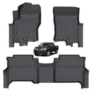 Nissan Frontier Crew Cab 2008-2021 Custom Fit All-Weather TPE Floor Mats