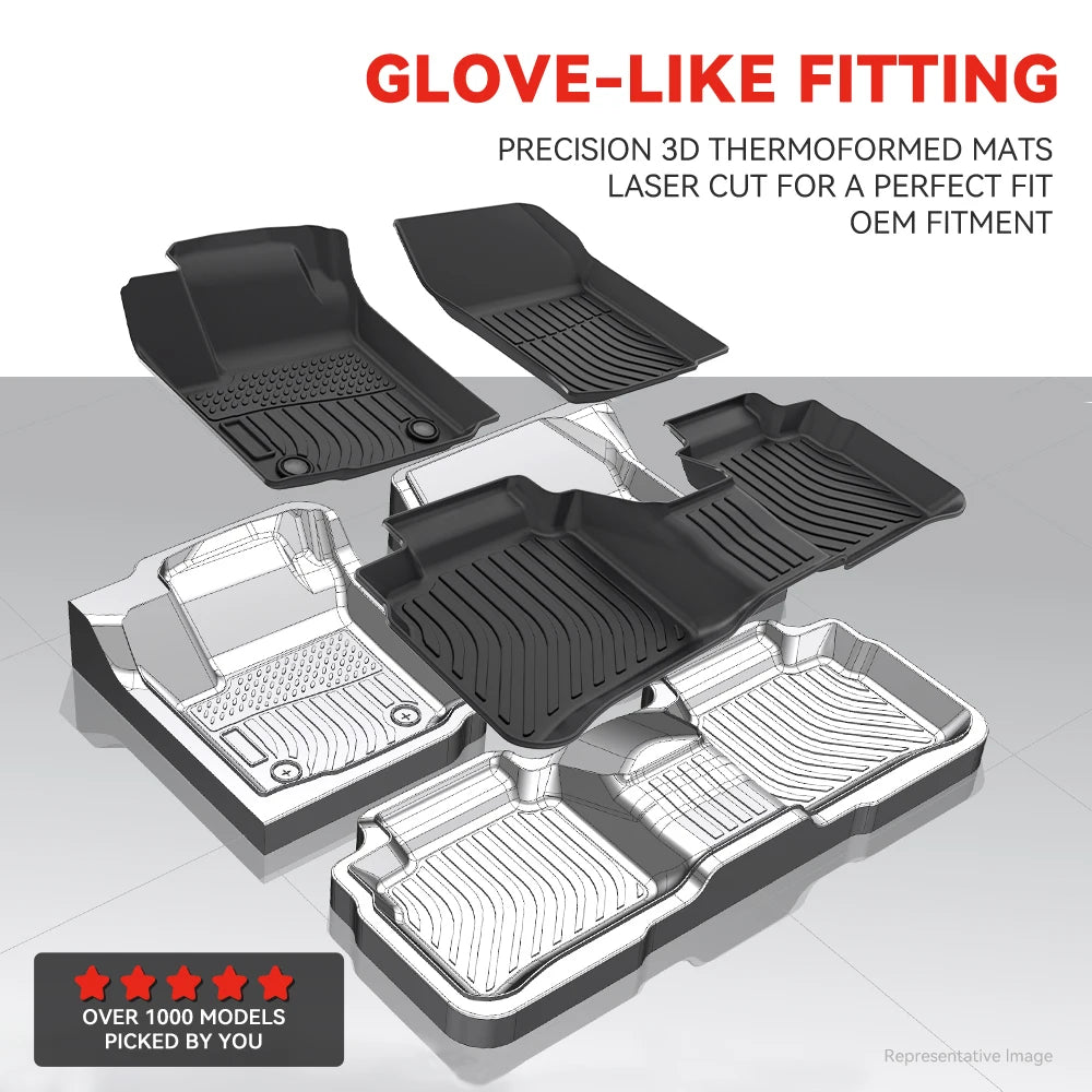 Porsche Cayenne 958 Full Set Floor Mats and Trunk Liner 2011-2018 Custom Fit All-Weather TPE