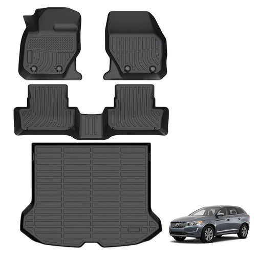 Custom Fit All Weather 3D TPE Floor Mats for Volvo XC60 2010-2017 and 2018-2025
