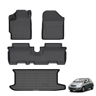 Toyota Yaris 3D All-Weather TPE Floor Mats Full Set (2006-2009, 2014-2022)
