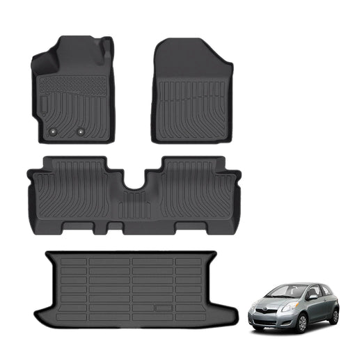 Toyota Yaris 3D All-Weather TPE Floor Mats Full Set (2006-2009, 2014-2022)